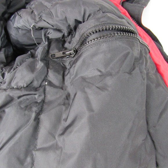 Vtg 90's Marlboro Country Store Men's Duck Down Puffer Jacket Red Full zip LG - Picture 6 of 12